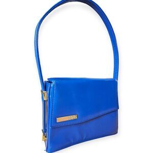 Sergio Cerruti Vintage Electric Blue Leather Shoulder Bag